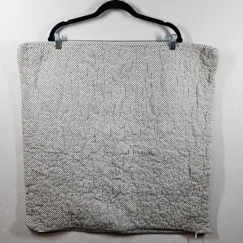 Laura Ashley Euro Pillow Sham Covers Set of‎ 2 Black White Geometric Quilted